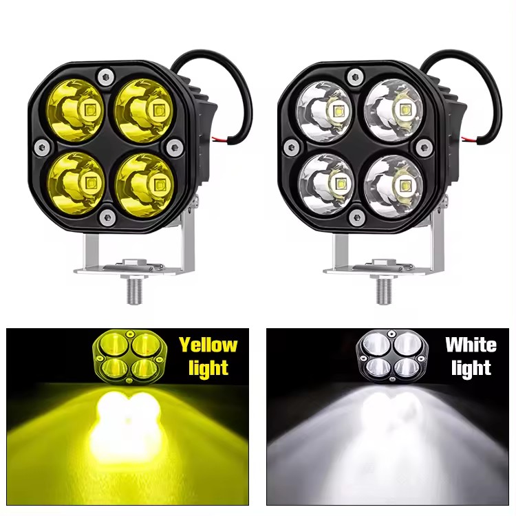 40W Spot Fog Pod Work Light Truck Car Vehicle Bumper White Yellow Dual Color 4X4 Auxiliary 3inch Mini LED Driving Light - Click Image to Close